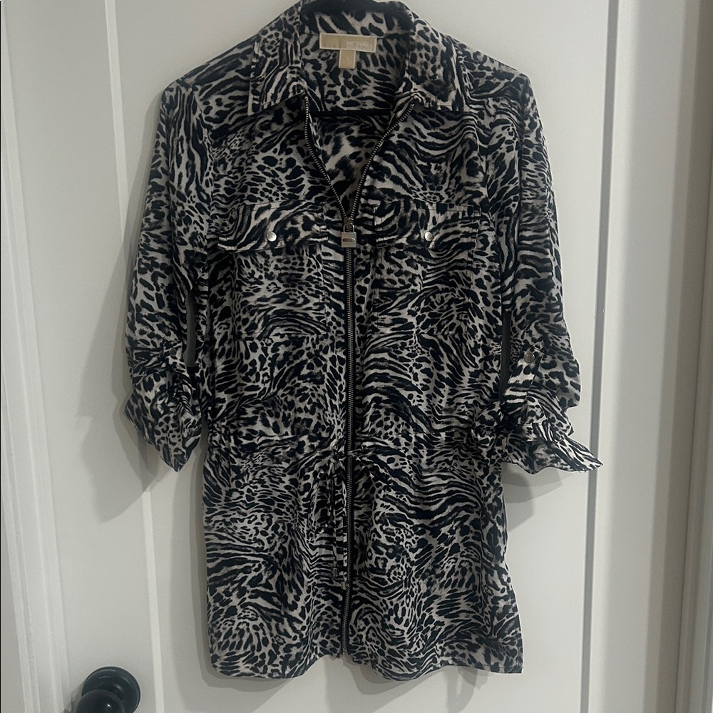 Michael Kors Black and White Patterned Jacket